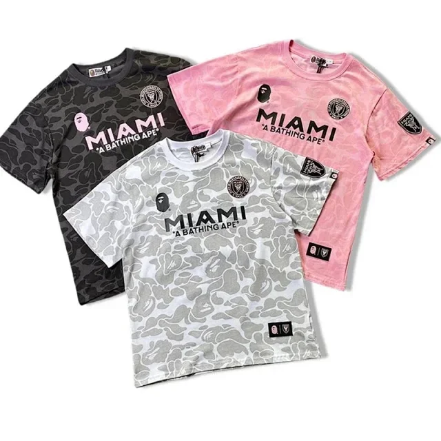 A BATHING APE T-Shirts Inter Miami camouflage graphic short-sleeve T-shirt product detail image 3