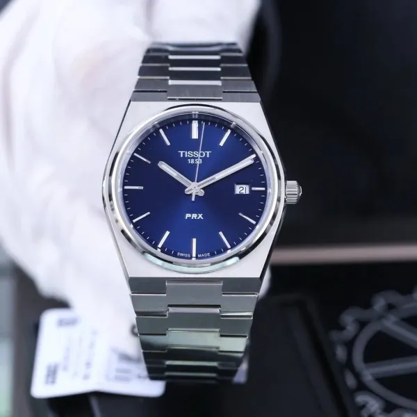 Tissot PRX Blue Dial Stainless Steel Quartz Watch - 1