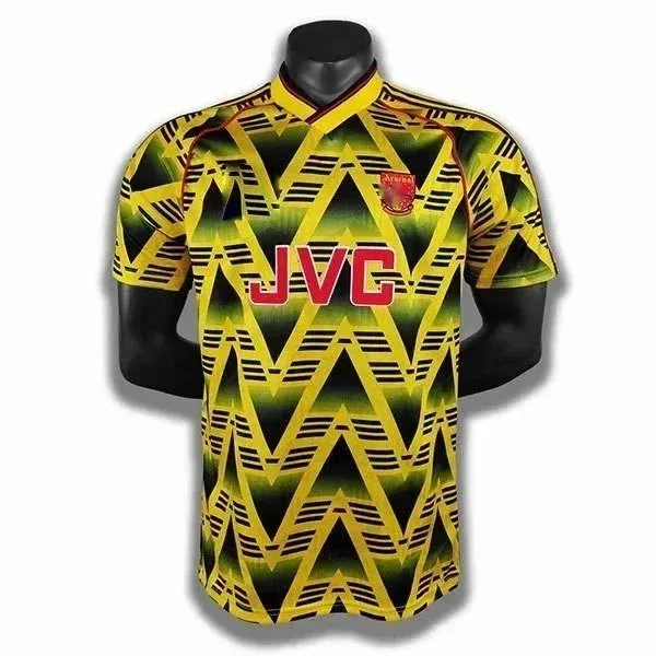 Arsenal x JVC 1991-93 Away Jersey Yellow Black Geometric Print Jersey - 1