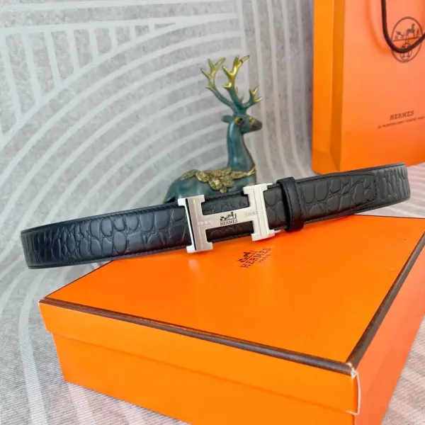 Hermès Constance Belt Black Alligator Leather Belt - 1