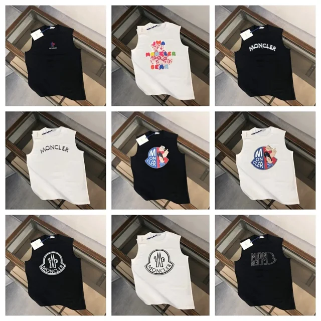Moncler Vests Sleeveless Logo-Print Vest product detail image 1
