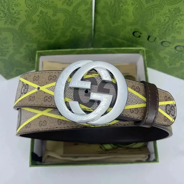 Burberry Belts Check Pattern Belt with B Monogram Buckle product detail image 13