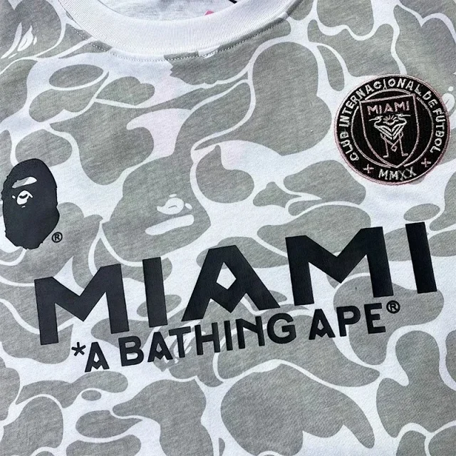 A BATHING APE T-Shirts Inter Miami camouflage graphic short-sleeve T-shirt product detail image 8