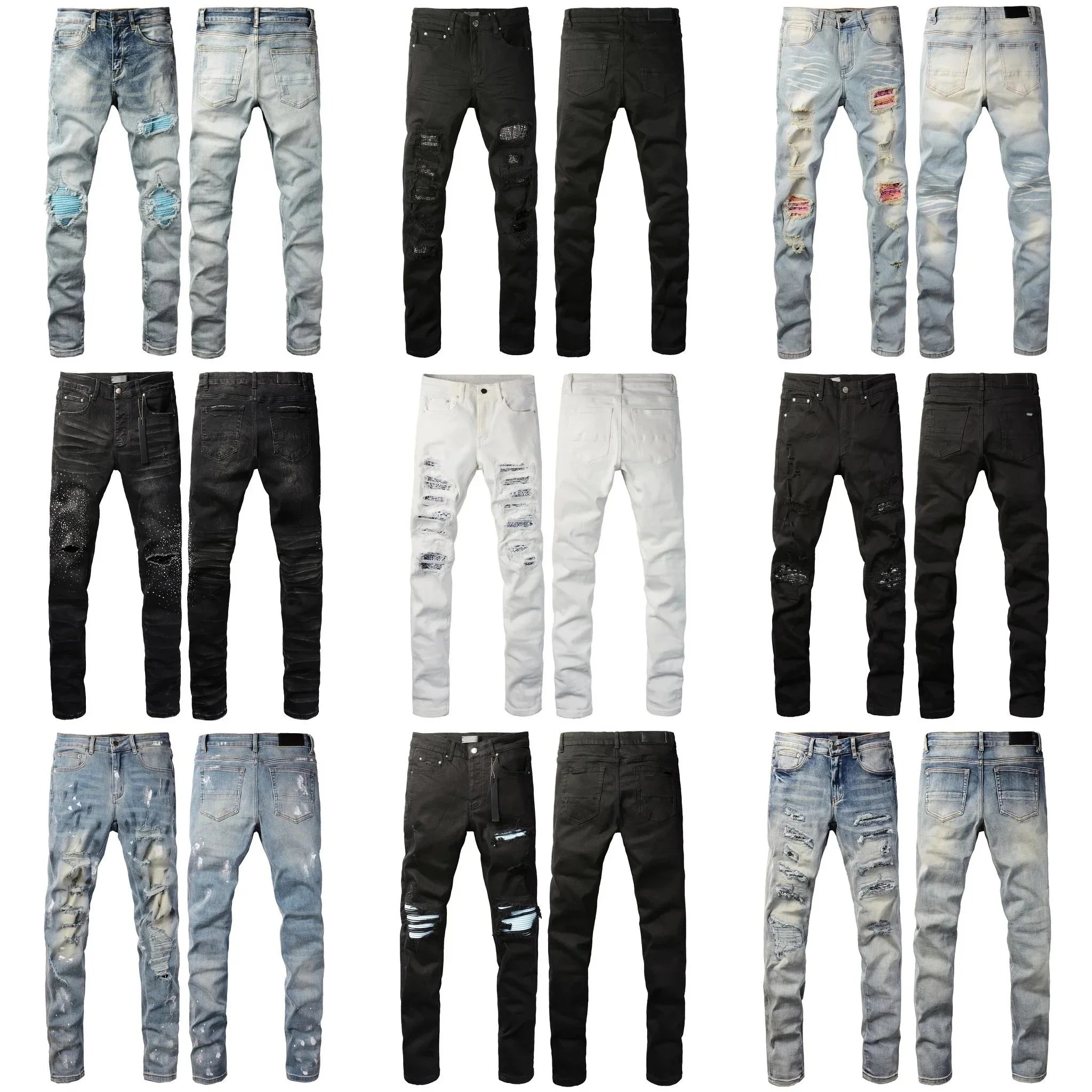 Unbranded Jeans Distressed Slim-Fit image 1