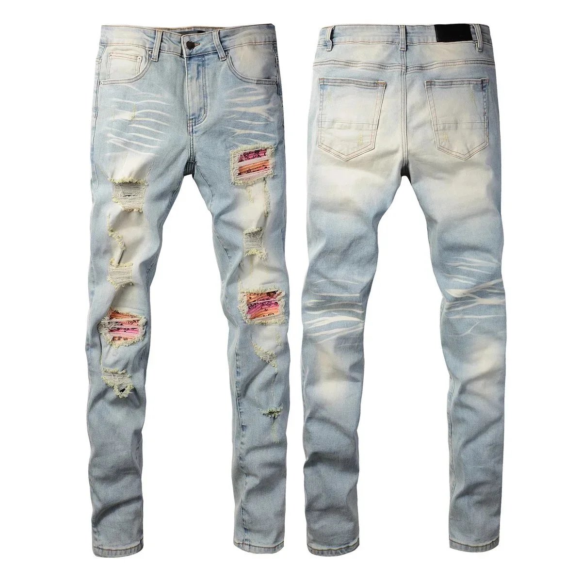 Unbranded Jeans Distressed Slim-Fit — 589