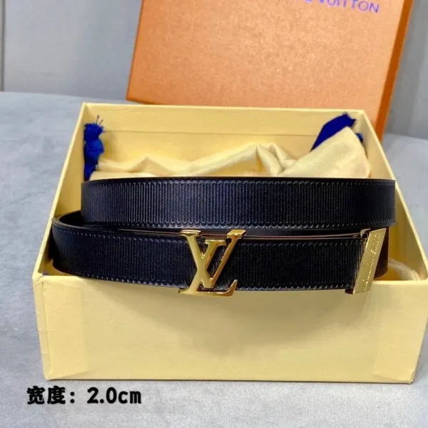 Louis Vuitton LV Initiales Belt Black Gold Hardware - 1