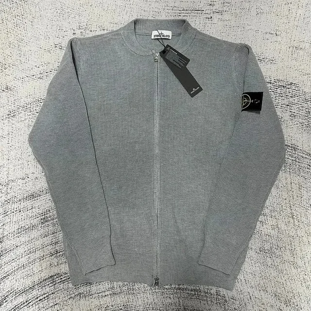 Stone Island Knitwear ST-C 010 ribbed knit sweater with compass sleeve badge product detail image 9