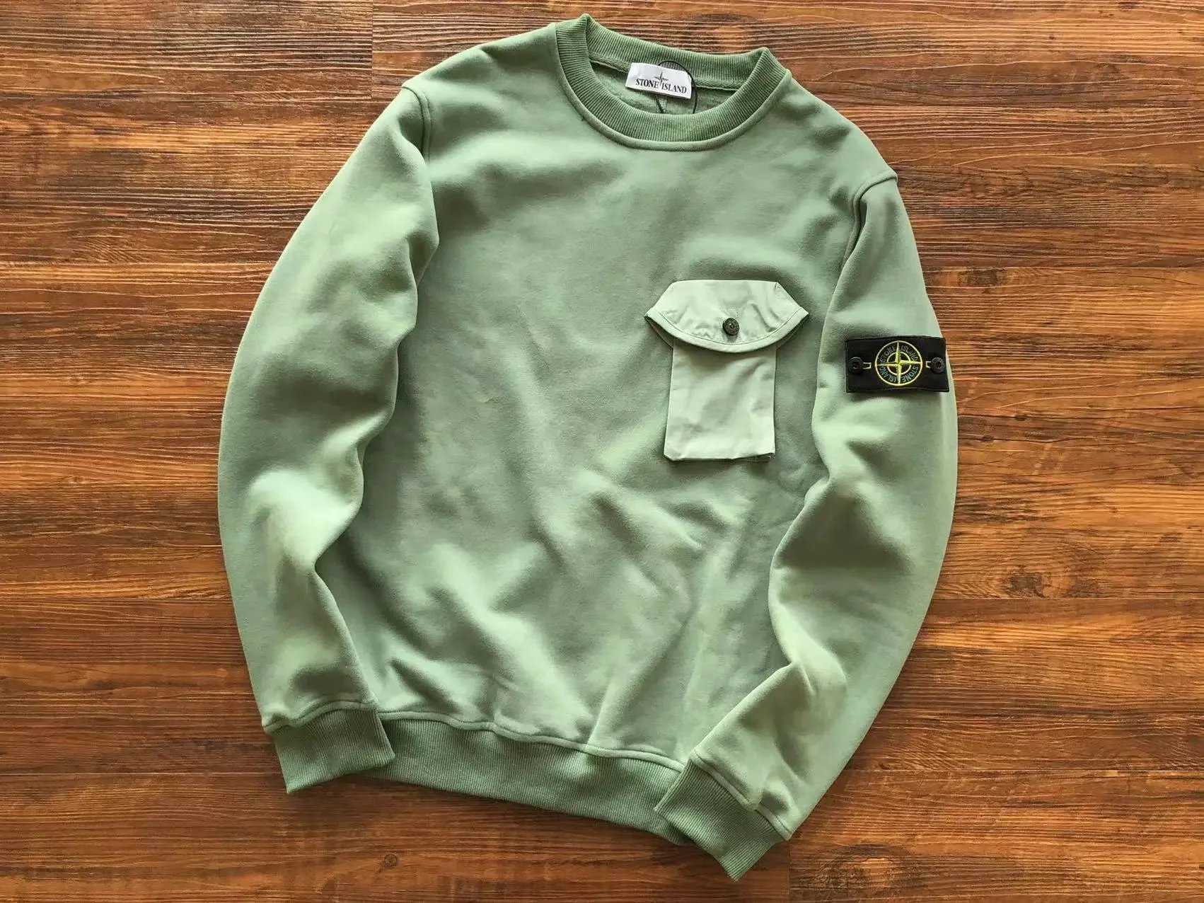 Stone Island Knitwear Crewneck knit sweater with Compass badge sleeve patch image 5
