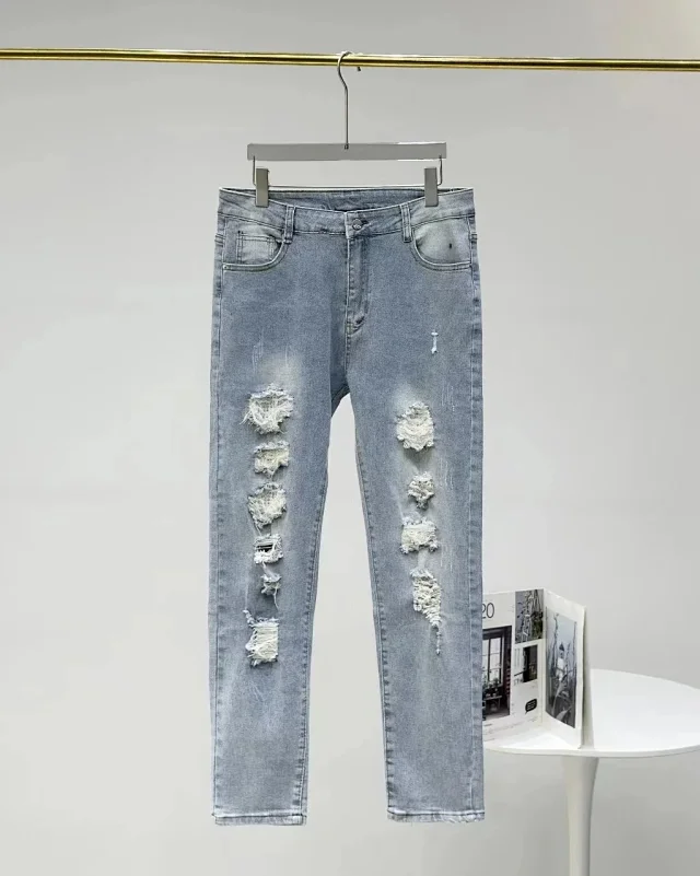 Unbranded Jeans Distressed straight-leg product detail image 4