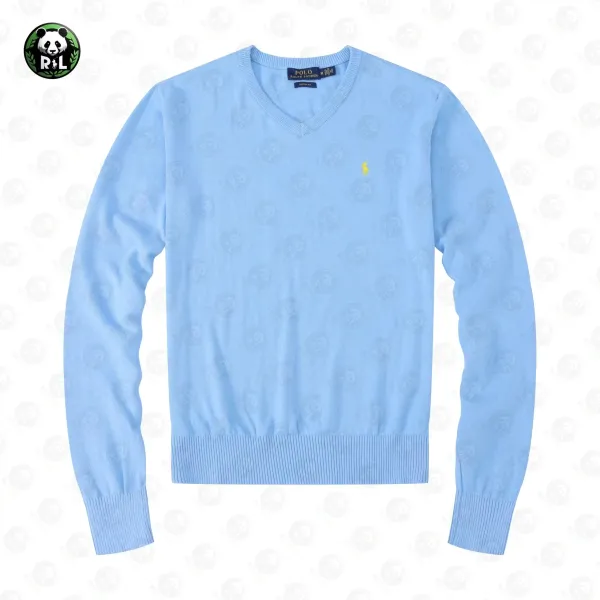 Ralph Lauren Classic Fit V-Neck Sweater Light Blue - 1