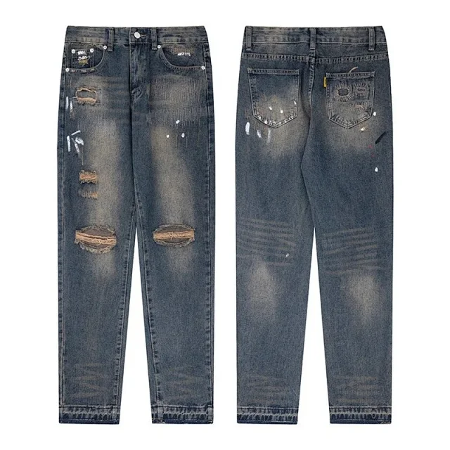 Gallery Dept. Jeans Distressed paint-splatter denim product detail image 4