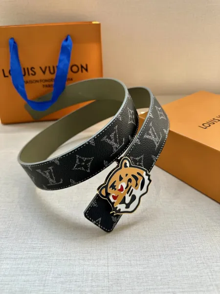 Dior Oblique Monogram Gray Canvas Belt with Gold-Tone Hexagonal Buckle - 11