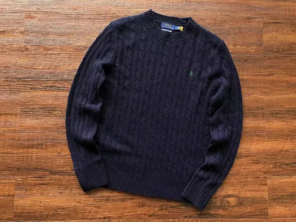 Ralph Lauren Cable Knit Sweater Navy - 1