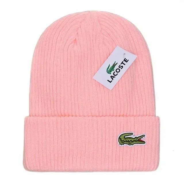 Lacoste Hats Ribbed knit cuff beanie with crocodile patch product detail image 5