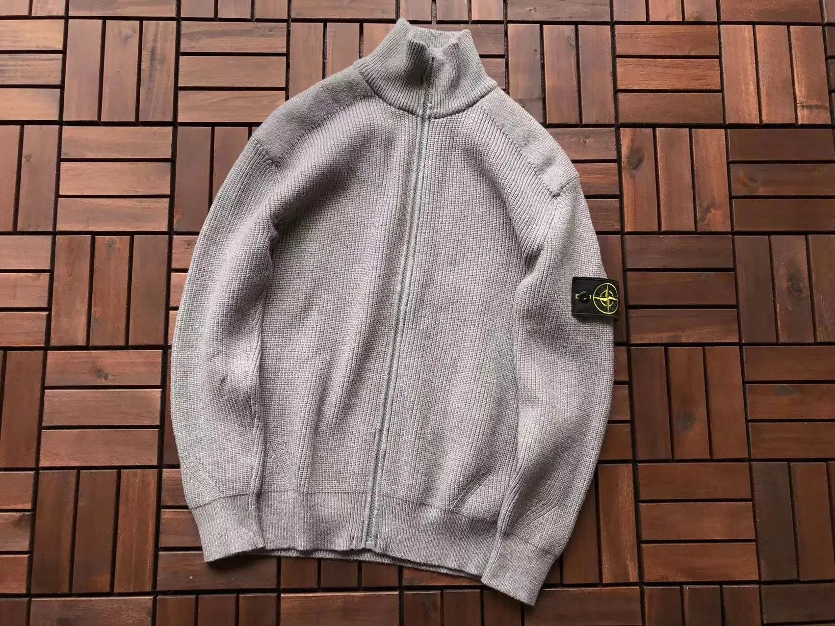 Stone Island Knitwear Crewneck knit sweater with Compass badge sleeve patch — 16