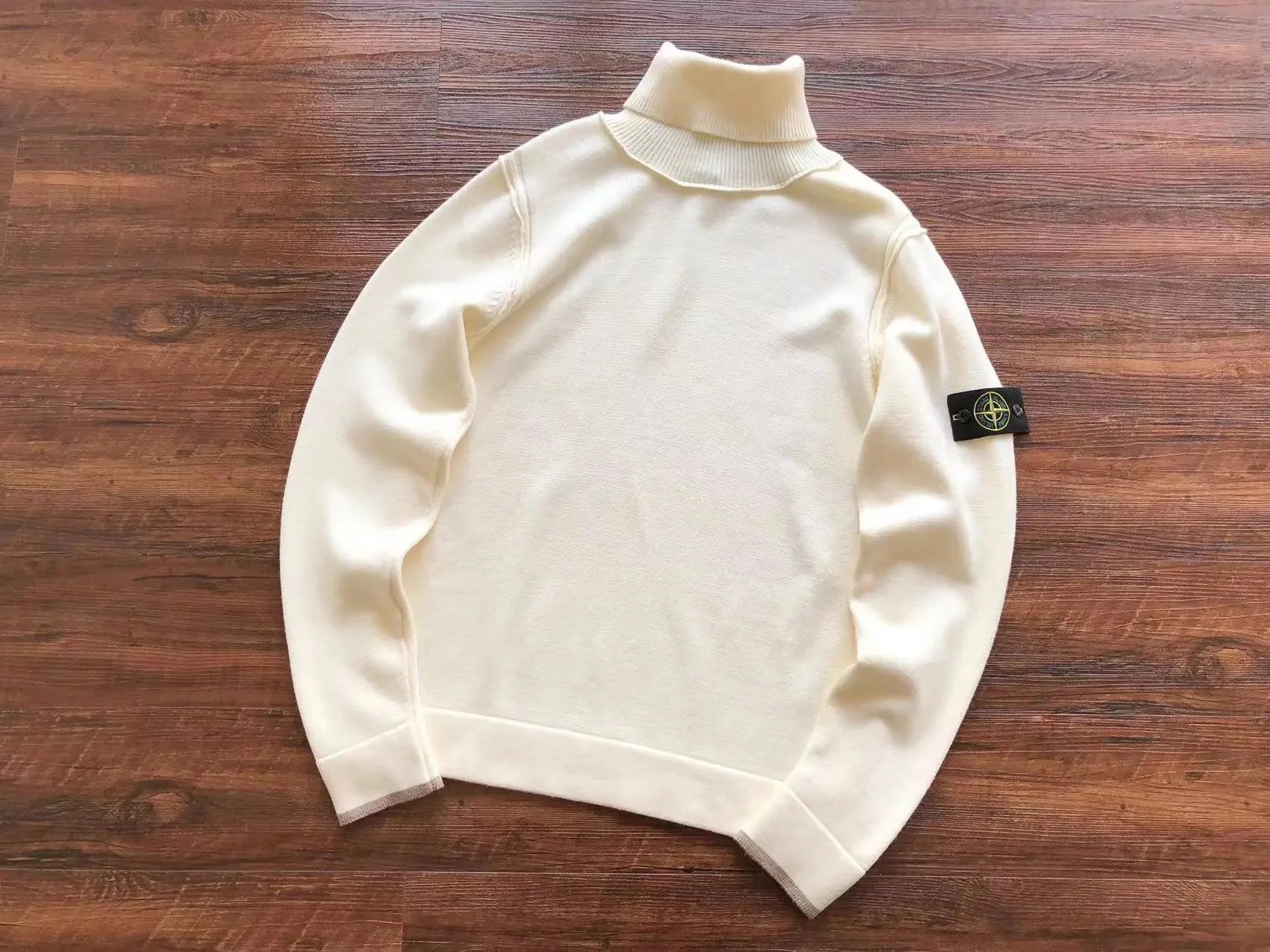 Stone Island Knitwear Crewneck knit sweater with Compass badge sleeve patch — 22