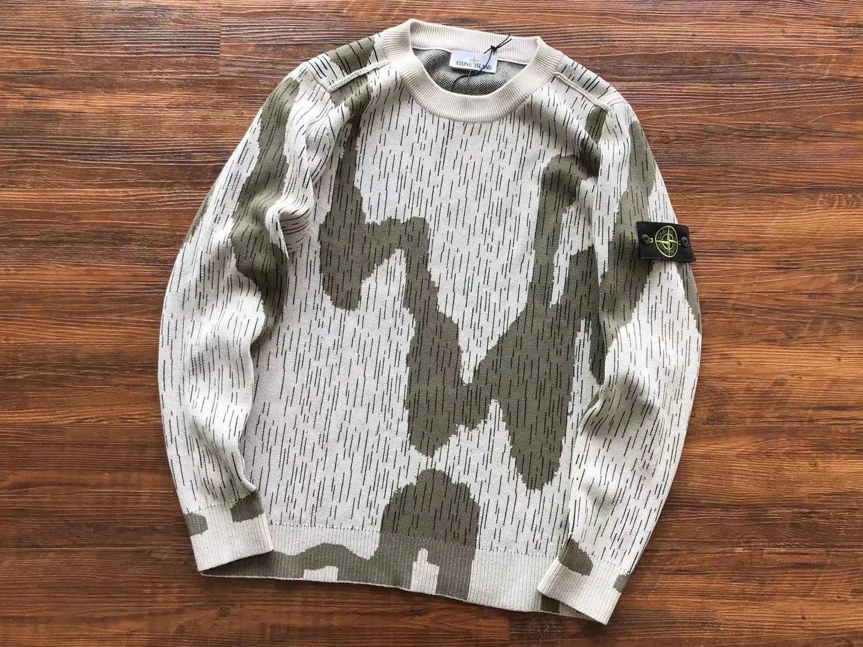 Stone Island Knitwear Crewneck knit sweater with Compass badge sleeve patch — 31