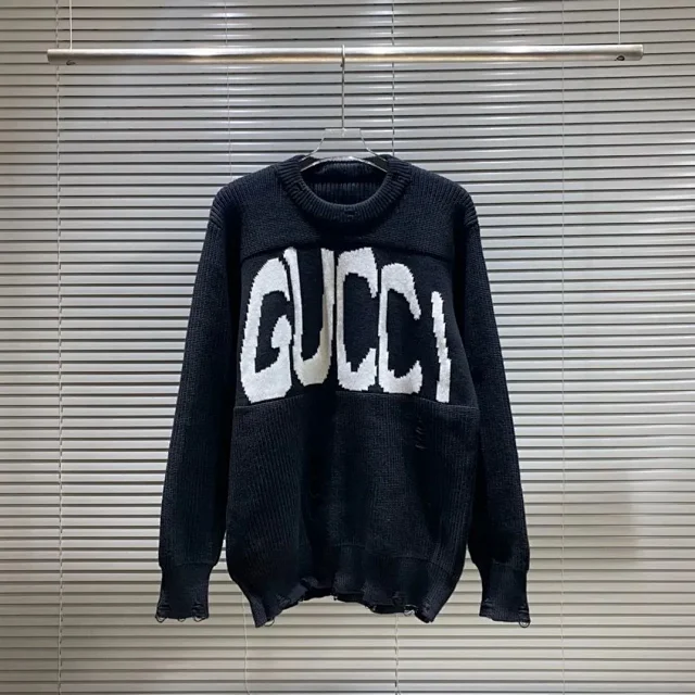 Gucci Knitwear Logo Jacquard Crewneck Sweater product detail image 3