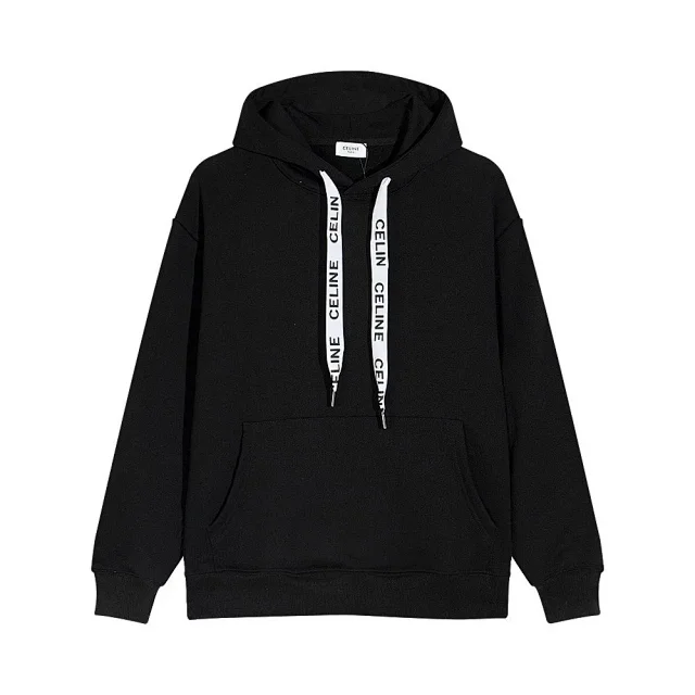 CELINE Hoodies & Sweatshirts Logo pullover hoodie with kangaroo pocket product detail image 5