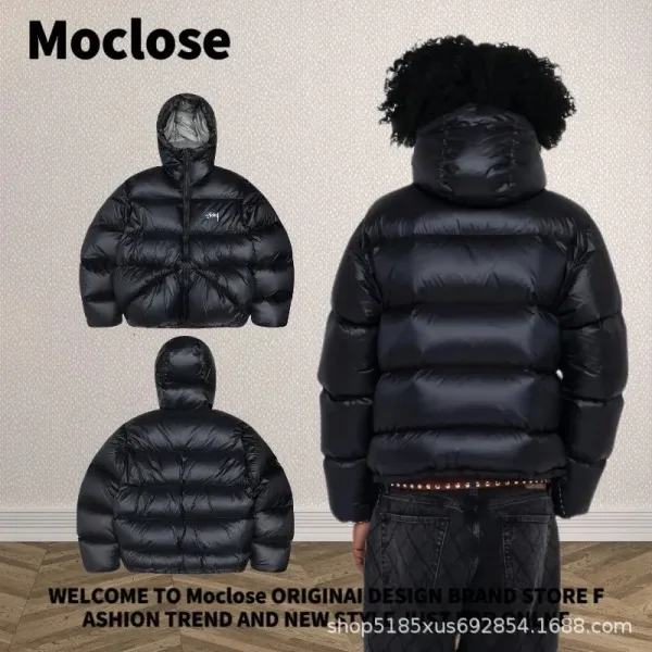 Moclose Oversized Puffer Hooded Down Jacket Black - 14