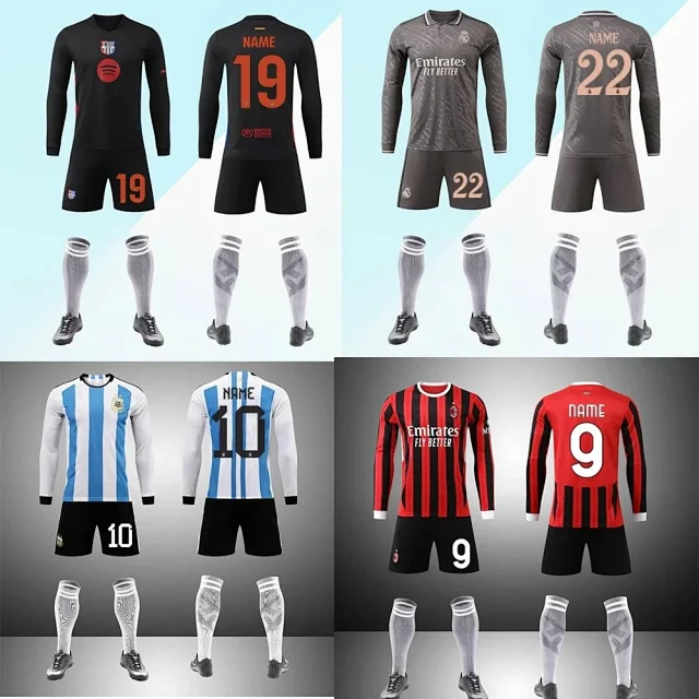 Real Madrid Football Jerseys Long-sleeve kit with shorts and socks product detail image 1