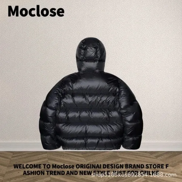 Moclose Oversized Puffer Hooded Down Jacket Black - 38
