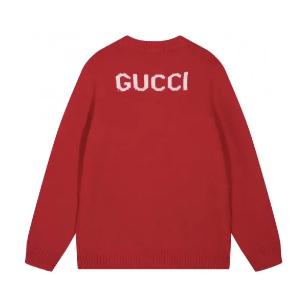 Gucci Logo Knit Sweater Red - 1