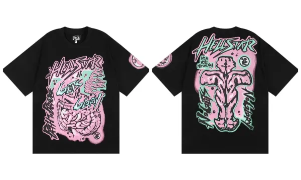 Hellstar No Glory Pink Spray Paint T-Shirt - 1