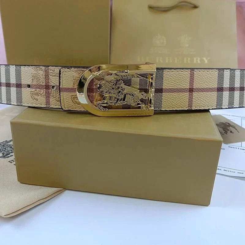 Burberry Belts Check-pattern belt with TB monogram buckle image 2