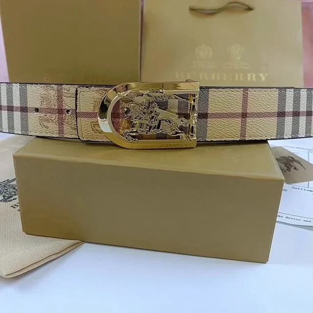 Burberry Belts Check-pattern belt with TB monogram buckle product detail image 2