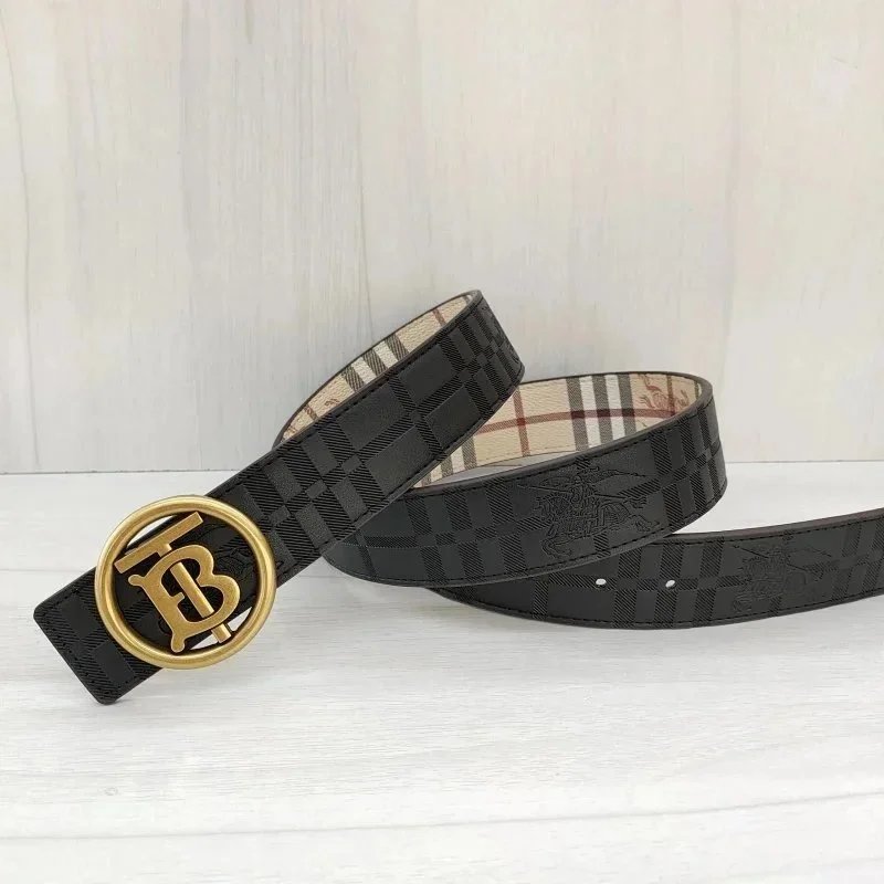 Burberry Belts Check-pattern belt with TB monogram buckle — 03