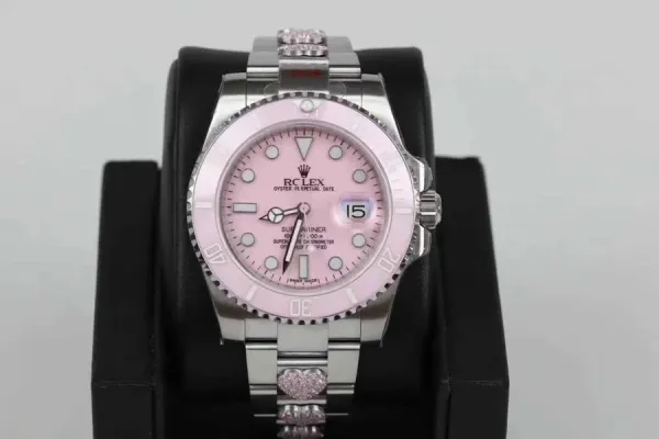 Rolex Submariner Date Pink Dial Steel Watch - 1