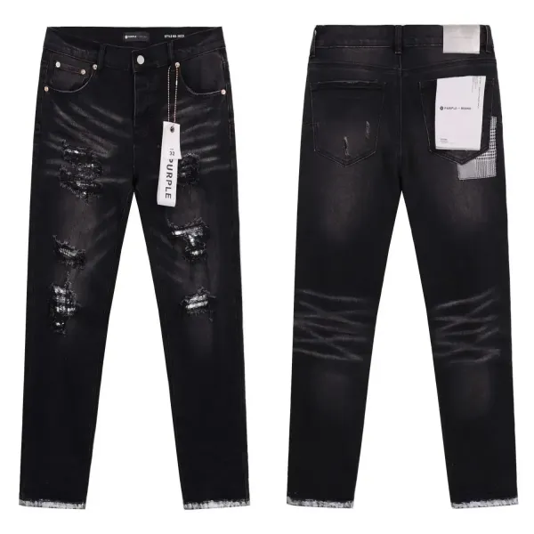 Purple Brand Distressed Black Ripped Jeans - 1