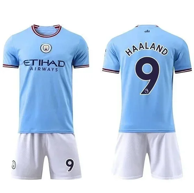Manchester City FC Football Jerseys Short-sleeve jersey and shorts set with player name number print product detail image 8