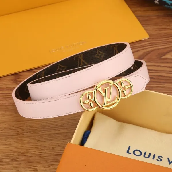 Louis Vuitton LV Circle Belt Pink Leather Belt - 1
