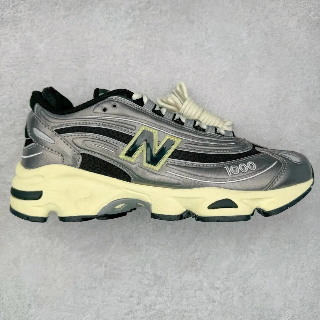 New Balance 1000 Silver Metallic Chunky Sneakers - 8