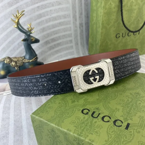 Gucci GG Marmont Belt Black Leather with Silver-Tone Buckle - 1