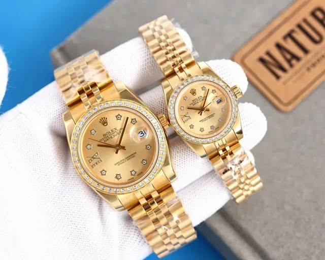Rolex Watches Datejust diamond-dial date watch product detail image 4