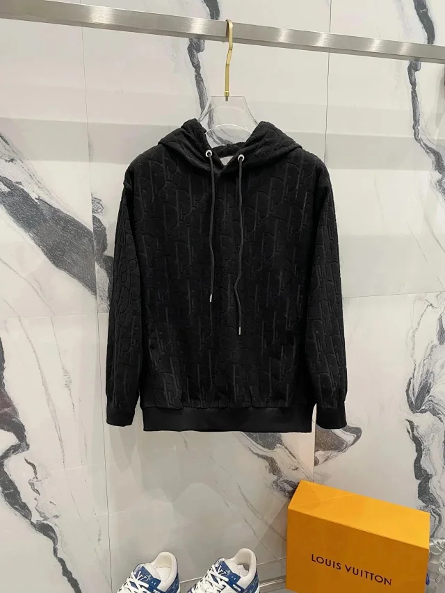 Dior Hoodies & Sweatshirts Hooded sweatshirt with CD embroidery or Oblique embossing product detail image 4