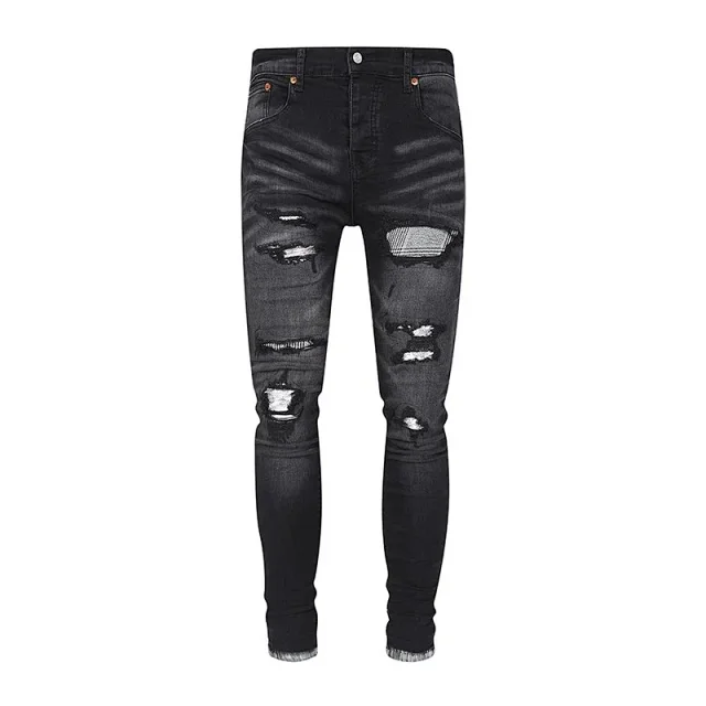 Purple Jeans Distressed Slim-Fit product detail image 9
