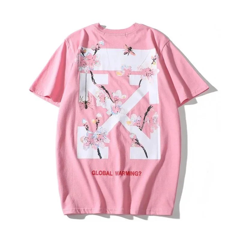 Off-White T-Shirts Short-Sleeve Graphic Arrow Print — 1906 Pink