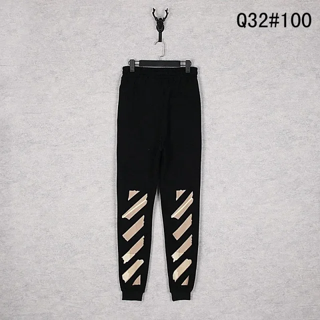 Off-White Trousers Elastic-Waist Jogger Sweatpants with Diagonal Leg Graphics product detail image 15
