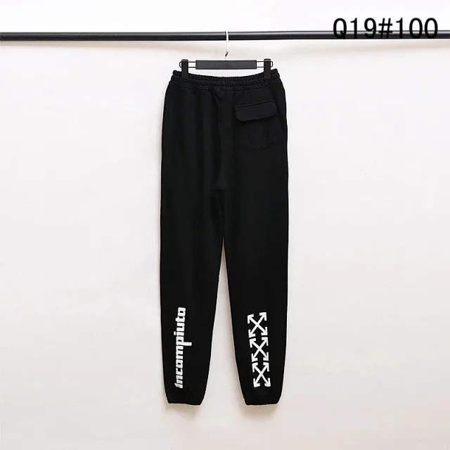 Off-White Trousers Elastic-Waist Jogger Sweatpants with Diagonal Leg Graphics product detail image 27