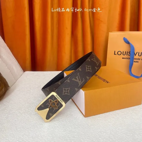 Dior Oblique Monogram Gray Canvas Belt with Gold-Tone Hexagonal Buckle - 5