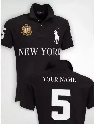 Polo Ralph Lauren Shirts Short-Sleeve City Crest Shirt with Number Back — black-new york