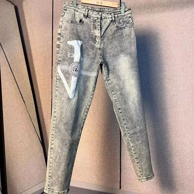 Versace Jeans Straight-Leg Printed and Washed Denim product detail image 4