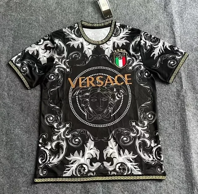 Versace Football Jerseys Italia crest jersey with Medusa and baroque print product detail image 4