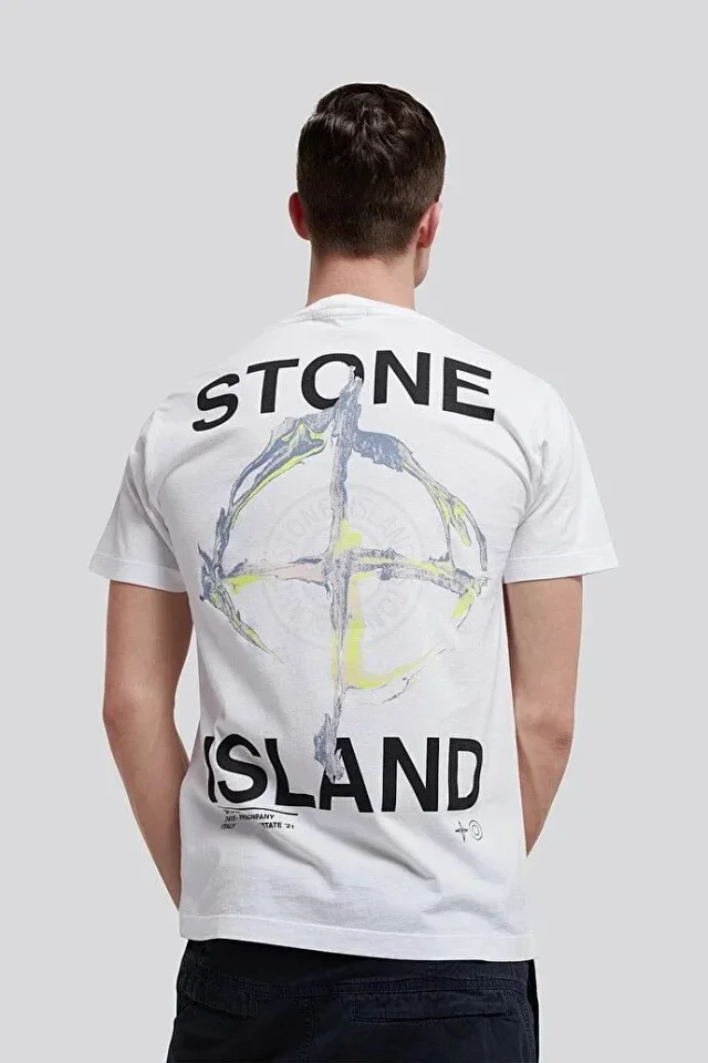 Stone Island T-Shirts 04YHH41 compass-logo short-sleeve T-shirt product detail image 8