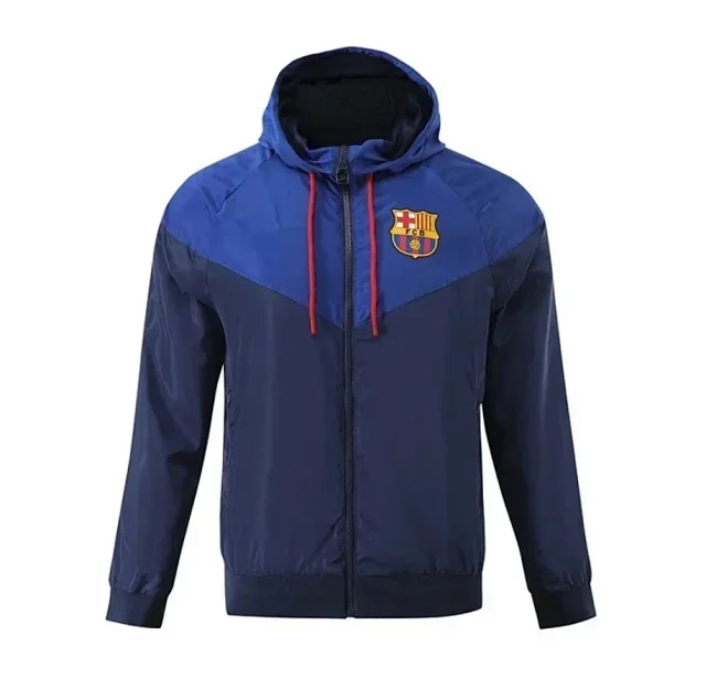 Olympique Lyonnais Jackets Hooded zip-front windbreaker jacket with contrast panels product detail image 8