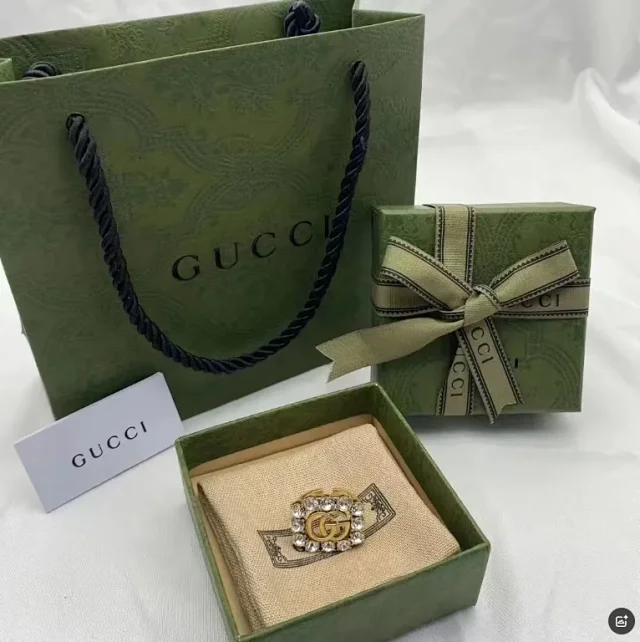 Gucci Jewelry Adjustable crystal Double G ring product detail image 4